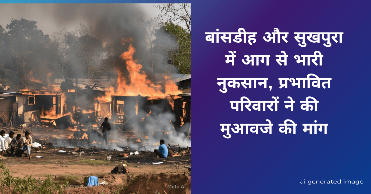 Huge loss due to fire in Bansdih and Sukhpura, demand for compensation for affected families